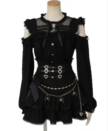 LIZ LISA 어깨 트임 더블 스트랩 상의 블랙