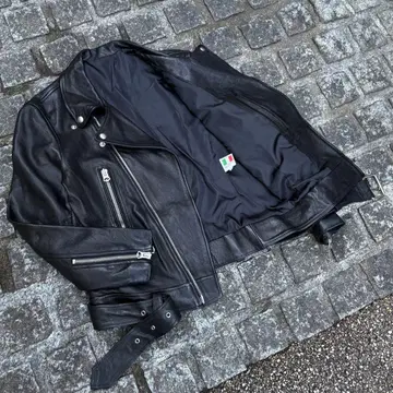 한정판 램 가죽 더블 지퍼 라이더 자켓