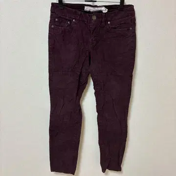 H&M 퍼플 코듀로이 스키니 팬츠 슬림 로우웨스트