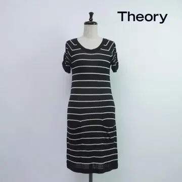 새상품급 띠어리 보더 니트 원피스 블랙 사이즈 2*PC542