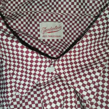 레어 TENDERLOIN 텐더 로인 체커 패턴 웨스턴 셔츠 빨간색