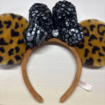 레오파드 무늬 귀 머리띠