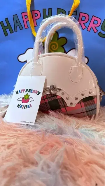 HEIHEI HAPPYBERRY 체크 보스턴 백