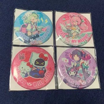 젠레스 존 제로 GiGO 산리오 캔뱃지 4종 세트 클리어 카드