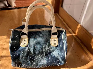 반짝이는 비쥬 큐빅 데님 백