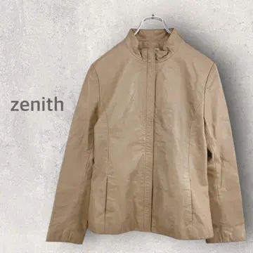 [제니스] 페이크 레더 자켓 M 스탠드넥 무지 심플 돌려입기