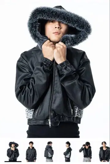 MENES Switching Leopard Waxed Fur Jacket