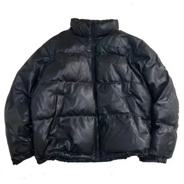 [레어] leather down jacket 가죽다운 XL black