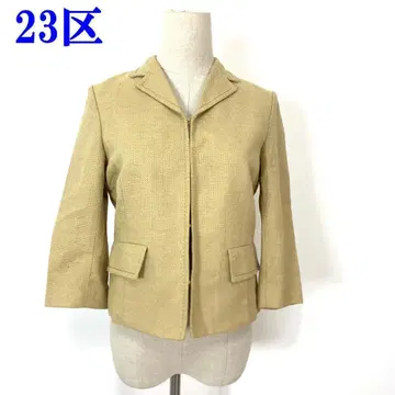 23구 테일러드 자켓 베이지 실크 면 린넨 34 C2886