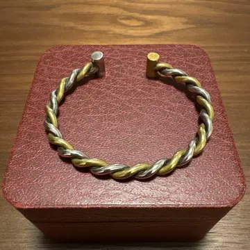 실버 골드 트위스트 뱅글 925 놋쇠 블레스