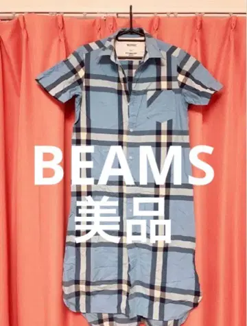 BEAMS 롱 셔츠 원피스 체크