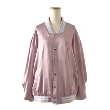 디어마이러브 오버 사이즈 새틴 바시티 자켓