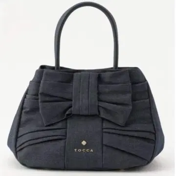 [새상품급] TOCCA ETOI 리본 토트백 데님풍 네이비