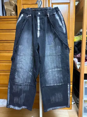 ADRER 패널 서스펜더 와이드 데님