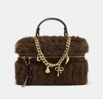 ZARA 브라운 퍼 숄더백