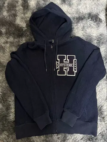 HYSTERIC GLAMOUR 네이비 후드 부착 후드티 L