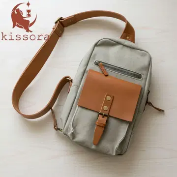 [컨디션 최상] 키소라 kissora 캔버스 x 가죽 바디백