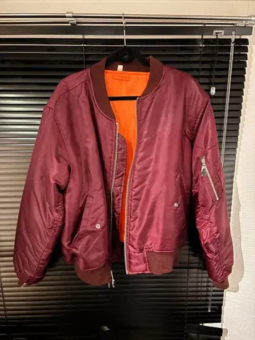 ROTHCO 버건디 MA-1 자켓 오렌지 안쪽