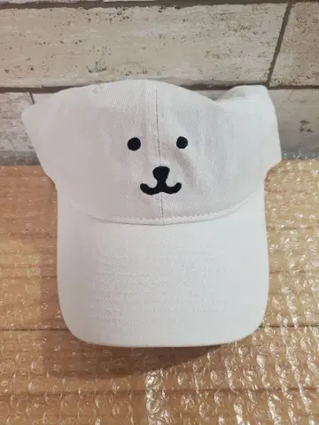 나가노 캐릭터 캡 흑백 곰 화이트