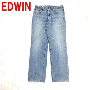 A6901 에드윈 데님 청바지 면 스트레이트 데미지 파랑 34