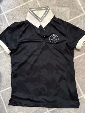 마크앤로나 카모 패턴 블랙 피케 셔츠