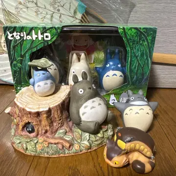 토토로 피규어 세트 나무 받침대 오르골