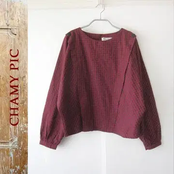 새상품급 CP CHAMY PIC HARAJUKU 체크 노카라 셔츠 M