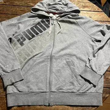 PUMA 푸마 후드 부착 집업 후드티 저지 맨투맨 그레이 L 사이즈