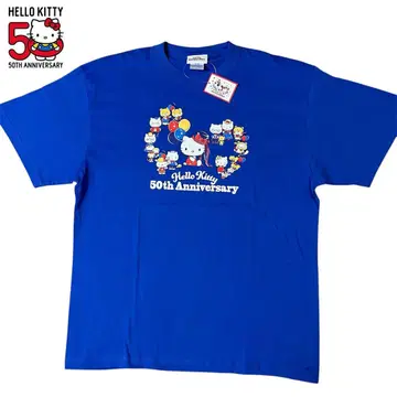 [새상품] 한정품 산리오 헬로키티 50주년 기념 반팔 T셔츠