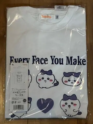 치이카와 T셔츠 하치와레 시리즈 화이트 흰색 XL 사이즈