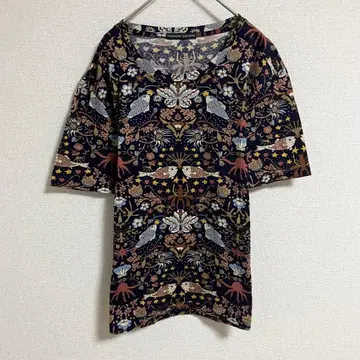 츠모리 치사토 셔츠 반팔 올 패턴 물고기 바다 해양 생물 여름옷