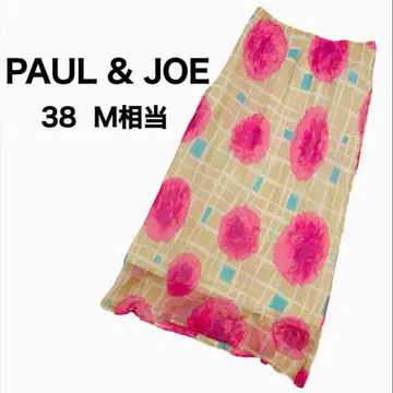 폴앤조 실크 100% 꽃무늬 롱 스커트 38 프랑스제 플레어