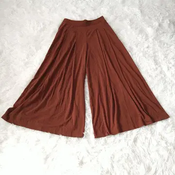 UNIQLO 유니클로 버건디 풍성한 턱 와이드 플레어 팬츠 M