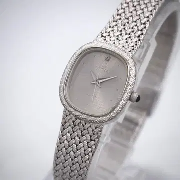 527 가동 CYMA 여성용 시계 실버 스톤 스퀘어