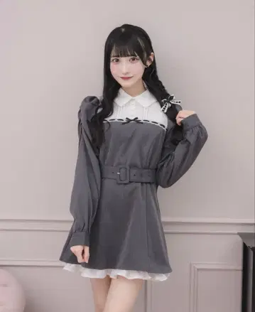 pium 신상 요크 절개 벨트 원피스