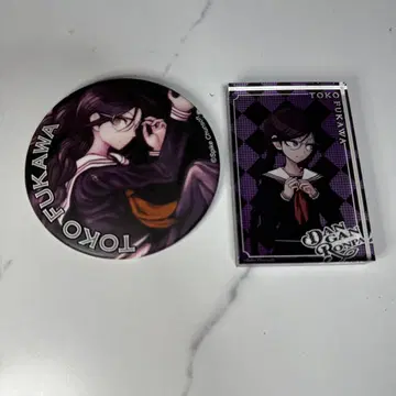 단간론파 15주년 기념전 후카와 토코 캔뱃지 아크릴 블록