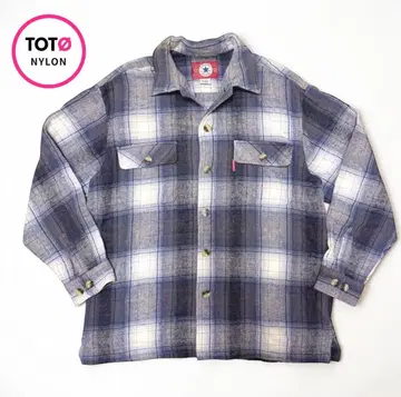 CONVERSE 옴브레 체크 셔츠 플란넬 셔츠 L 척테일러