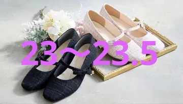 히나 님 리본 포함 트위드풍 펌프스 (블랙 베이지)