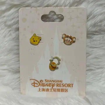 상하이 디즈니 푸우 티거 허니포트 귀걸이 미사용 새상품