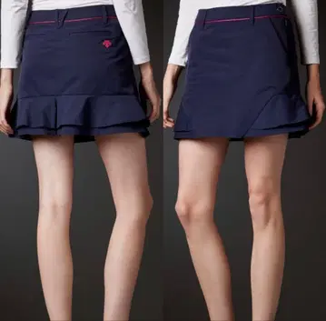 데상트 골프 네이비 프릴 스커트 M