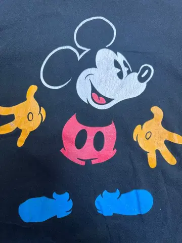 90s 미키마우스 페이드 빈티지 티셔츠 싱글 스티치