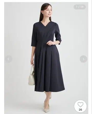 [ 미사용 새상품 ] CELFORD 트위스트 분또 원피스 네이비 38