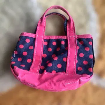 80's L.L.Bean 도트 무늬 토트백 미니
