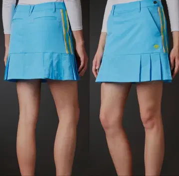 데상트 골프 스카이블루 플리츠 스커트 M