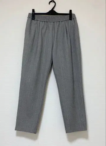 BEATRICE 그레이 헤링본 무늬 테이퍼드형 이지 팬츠 38