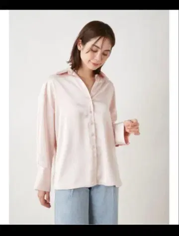 SNIDEL 백 슬릿 새틴 블라우스 ONE SIZE 핑크