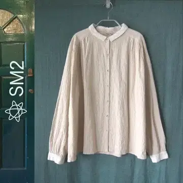 새상품급 SM2/사만사 모스모스 레이스 주름 가공 블라우스 베이지 F