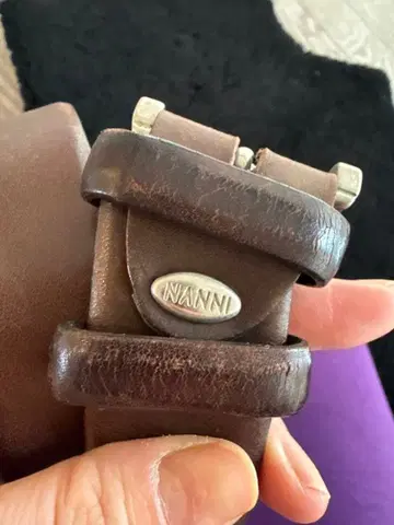 NANNI 가죽 벨트 브라운 천연 가죽 이탈리아제