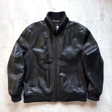 [ 빈티지 ] 라무 가죽 자켓 짧은 기장 블루종 블랙 하이넥 M