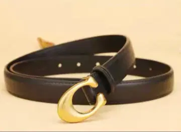 블랙 컬러 C형 버클 벨트 2.3CM 폭